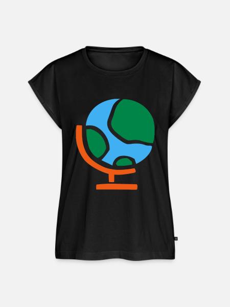 Globus Erde Planet - Frauen Premium Bio Top - Schwarz