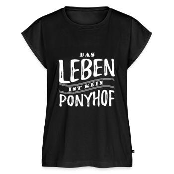 Das Leben ist kein Ponyhof - Reale Welt - Spruch - Frauen Premium Bio Top - Schwarz - Vorne - AI Model Female 172 light (172cm)