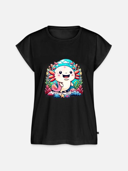 Axolotl Chibi - Frauen Premium Bio Top - Schwarz