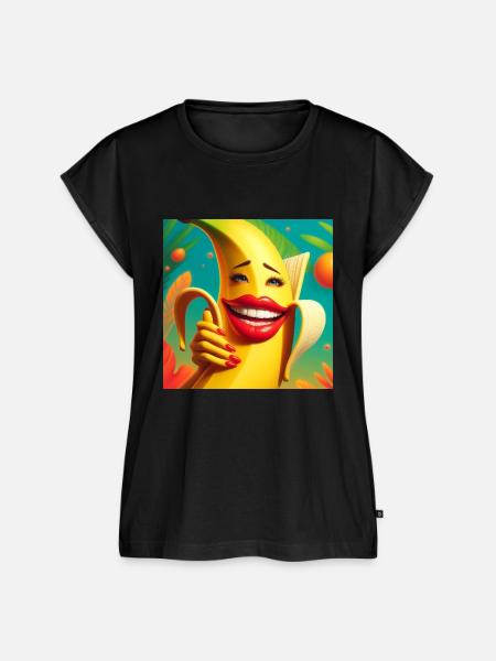 FRECHE BANANE - Frauen Premium Bio Top - Schwarz