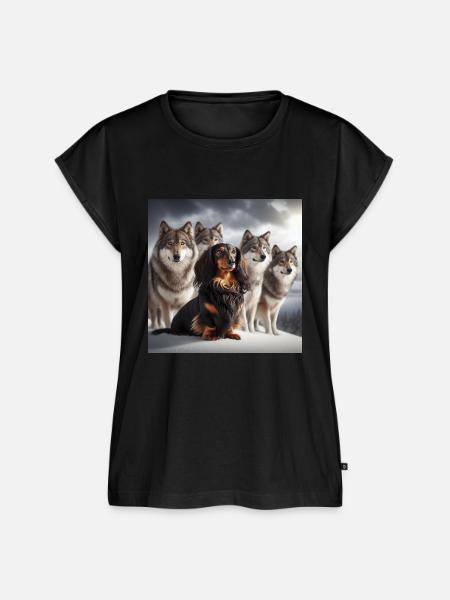 Rudelführer-Dackel - Frauen Premium Bio Top - Schwarz