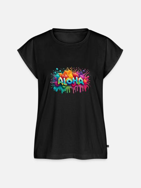 Aloha_Splash Kunst - Frauen Premium Bio Top - Schwarz