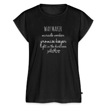 Waymaker & Christian Clothing & Way Maker - Women’s Premium Organic Top - black - Front - AI Model Female 172 light (172cm)