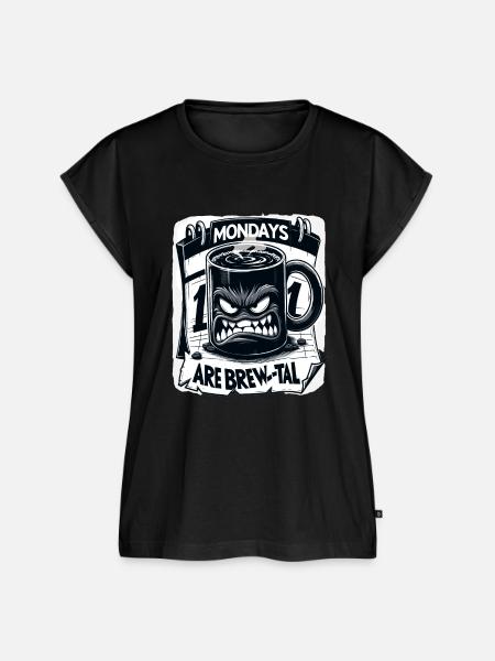 Grimmige Kaffeetasse - Frauen Premium Bio Top - Schwarz