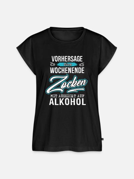 VORHERSAGE - WOCHENENDE - ZOCKEN - Frauen Premium Bio Top - Schwarz