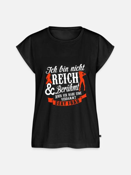 SEXY FRAU - Frauen Premium Bio Top - Schwarz
