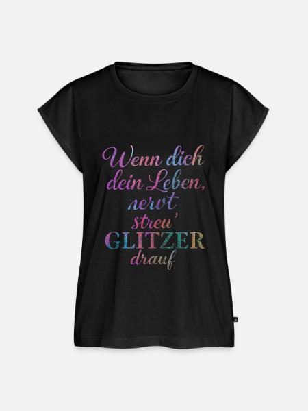 Glitzer 1 - Frauen Premium Bio Top - Schwarz