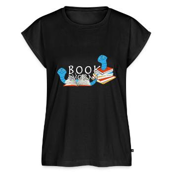 Bücherwurm Leseratte - Frauen Premium Bio Top - Schwarz - Vorne - AI Model Female 172 light (172cm)