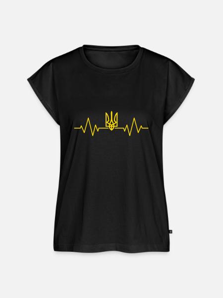 Ukraine pulse - Frauen Premium Bio Top - Schwarz