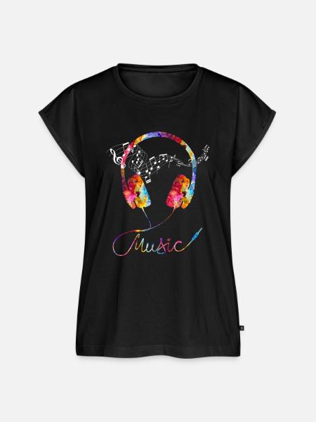 Musik - Frauen Premium Bio Top - Schwarz
