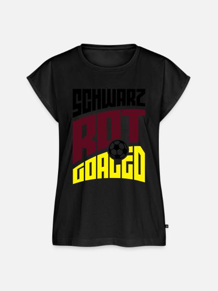 Schwarz Rot Goaled - Frauen Premium Bio Top - Schwarz