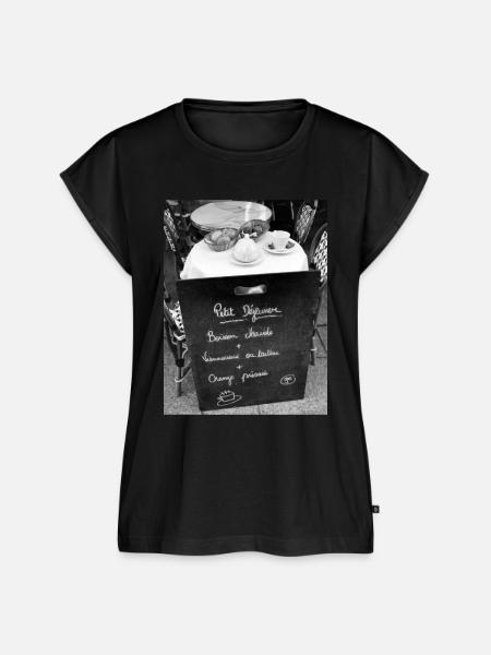 Foto: Pariser Frühstück - Frauen Premium Bio Top - Schwarz