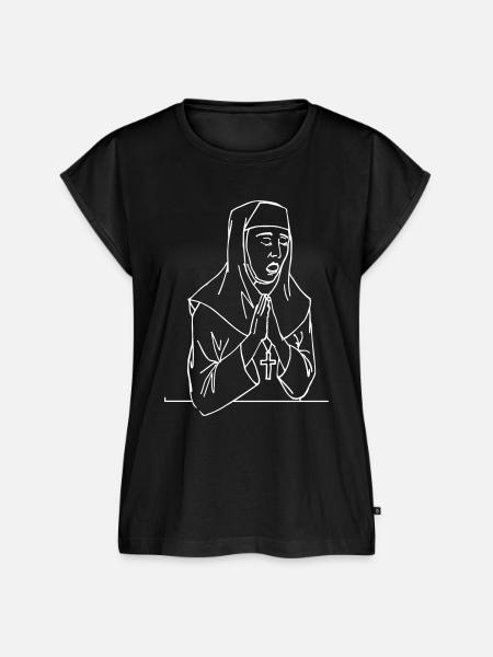 betende Nonne - Frauen Premium Bio Top - Schwarz
