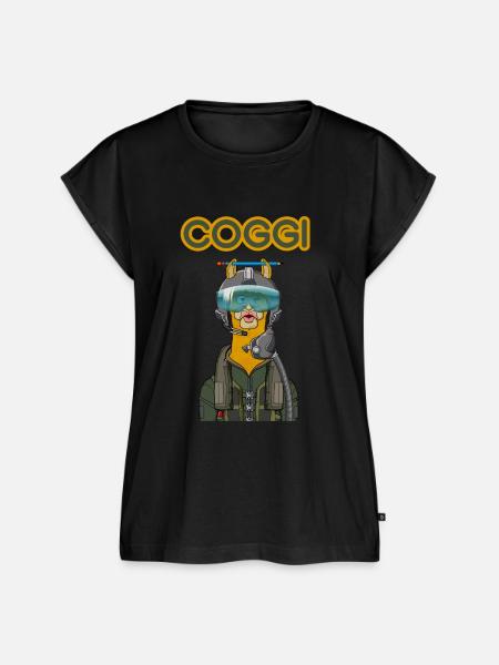 COGGI PILOT - Frauen Premium Bio Top - Schwarz
