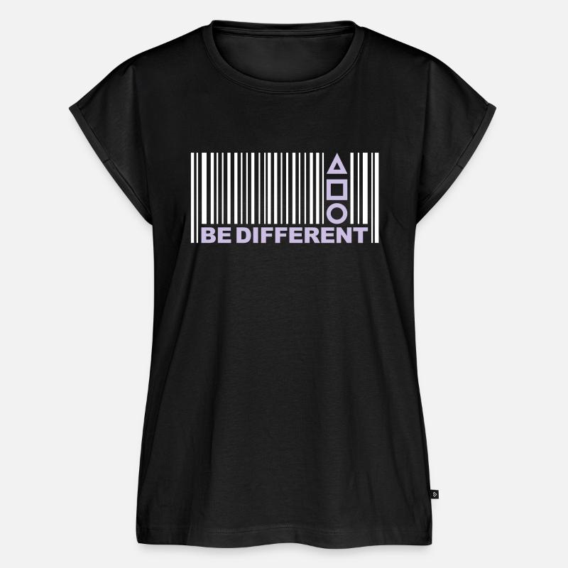 Be Different - Symboles - Barcode - code à barres - Haut bio Premium Femme - noir