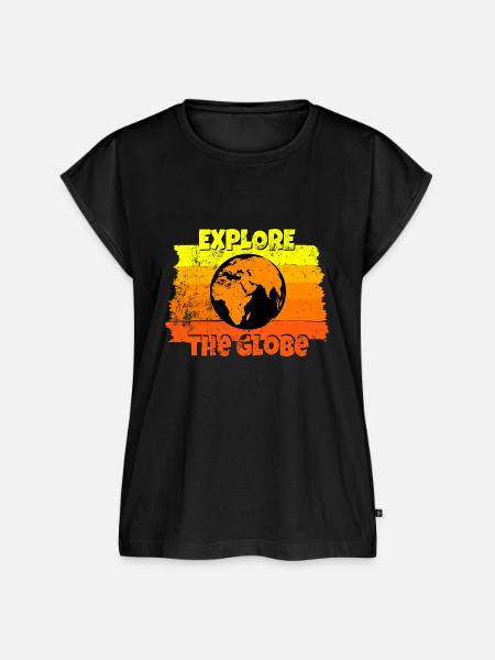 Explore the globe - Frauen Premium Bio Top - Schwarz