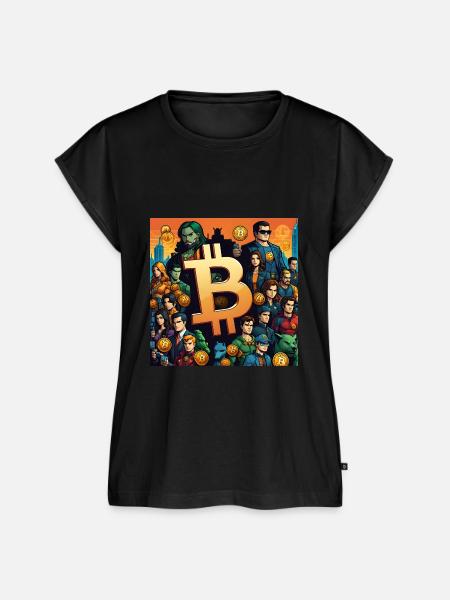 Bitcoin comic theme - Frauen Premium Bio Top - Schwarz