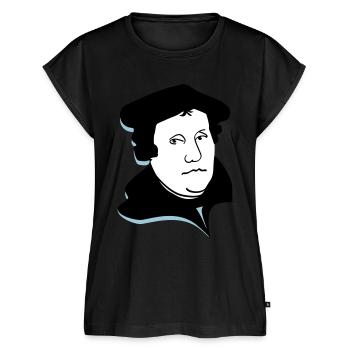 Portrait Martin Luther - Haut bio Premium Femme - noir - Devant - AI Model Female 172 light (172cm)