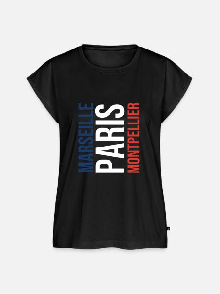 Montpellier - Marseille - Paris - Frauen Premium Bio Top - Schwarz