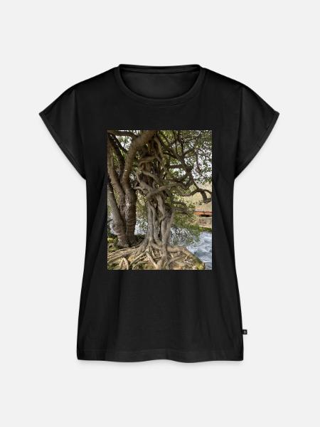 Baum, Kraft der Natur - Frauen Premium Bio Top - Schwarz