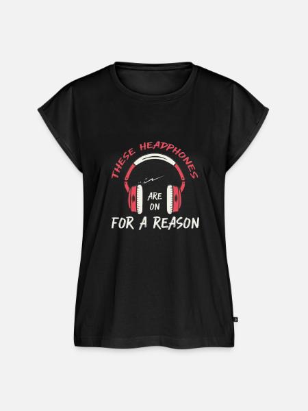 Kopfhörer Programmierer Spruch Lustiges Geschenk - Frauen Premium Bio Top - Schwarz