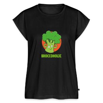Broccoli Broccoholic Keto Fitness Vegetarian - Women’s Premium Organic Top - black - Front - AI Model Female 172 light (172cm)