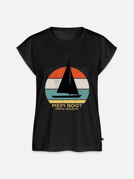 mein boot meine regeln - Frauen Premium Bio Top - Schwarz