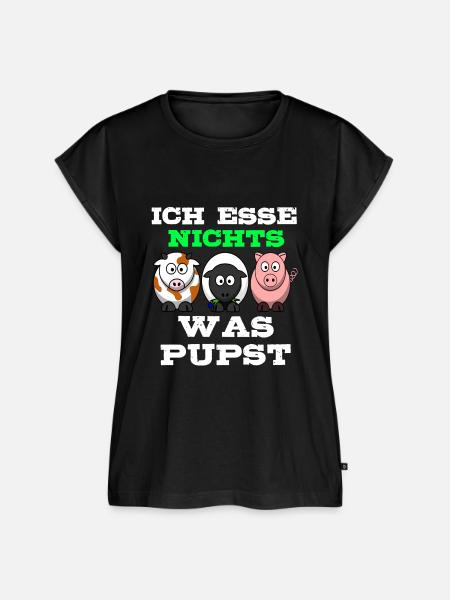 Vegetarier Vegetarierin vegetarisch fleischlos - Frauen Premium Bio Top - Schwarz