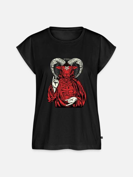 Satanische Rote Ziege Baphomet Goth - Frauen Premium Bio Top - Schwarz