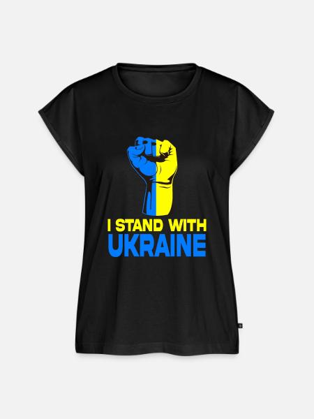 Ich stehe zur Ukraine - Frauen Premium Bio Top - Schwarz