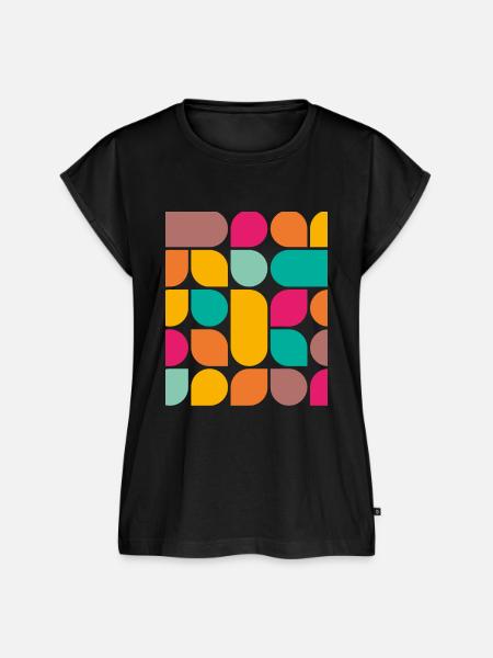 Abstrakte Formen - Frauen Premium Bio Top - Schwarz