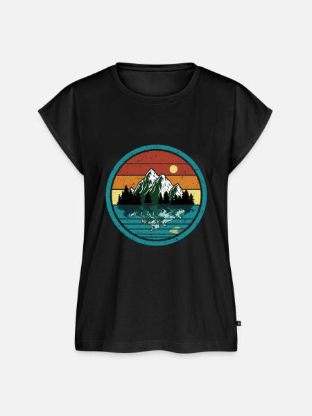 Berge mit Spiegelung - Frauen Premium Bio Top - Schwarz