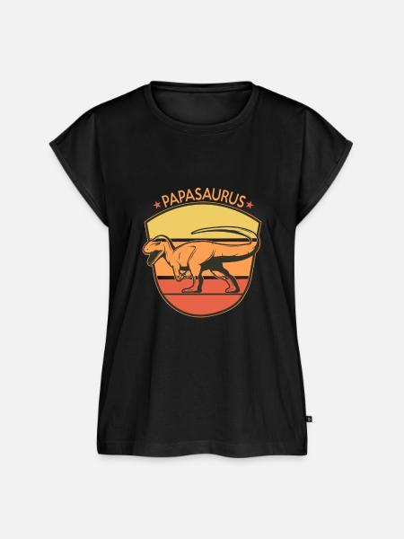 Vater Papasaurus - Frauen Premium Bio Top - Schwarz
