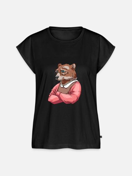 Lustige Großmutter Bär - Großmutter Enkelin - Frauen Premium Bio Top - Schwarz