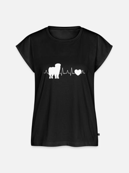 Leonberger Herzschlag - Frauen Premium Bio Top - Schwarz