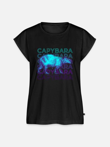 Capybara Retro Geschenk - Frauen Premium Bio Top - Schwarz