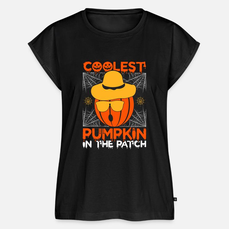 Citrouille la plus cool dans la conception du patch - Mignon - Haut bio Premium Femme - noir