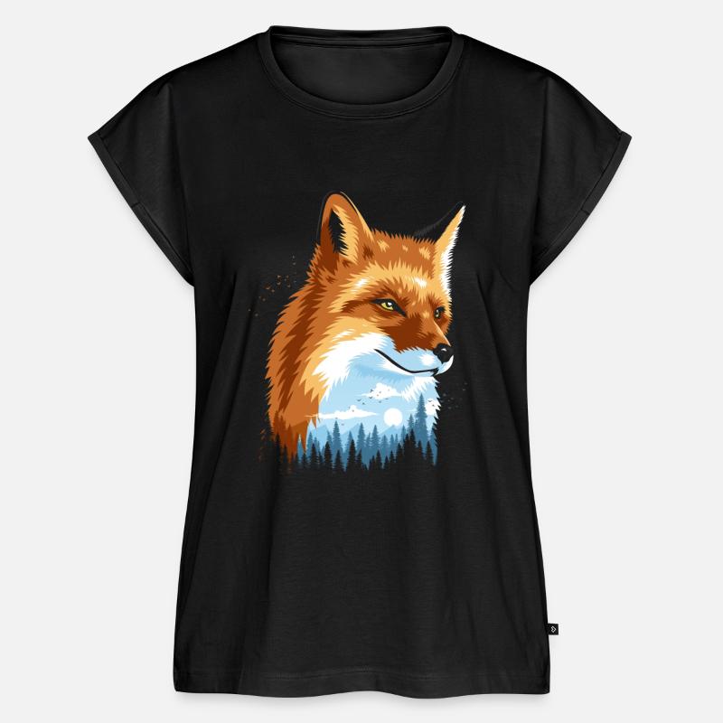 Fuchs im Wald - Frauen Premium Bio Top - Schwarz