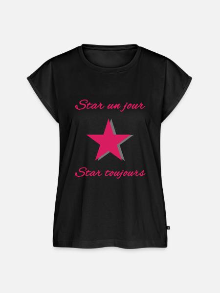 Stern - Frauen Premium Bio Top - Schwarz