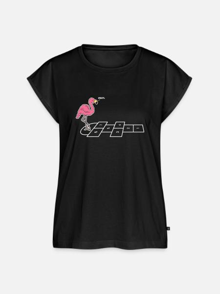 Flamingo - Frauen Premium Bio Top - Schwarz
