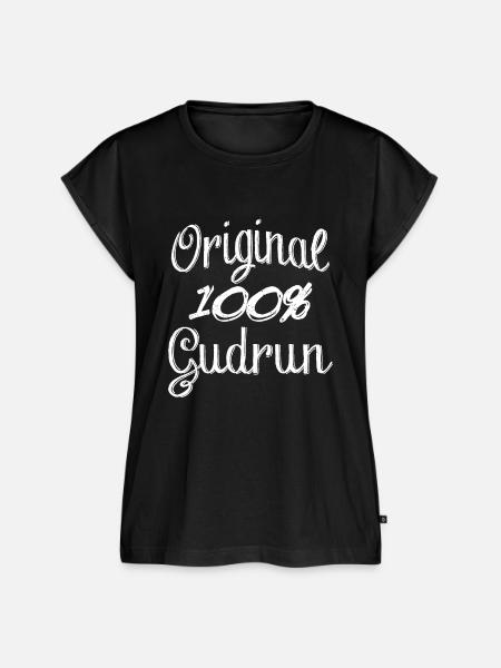 Original 100% Gudrun - Frauen Premium Bio Top - Schwarz