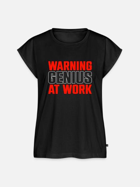 Warning Genius At Work - Frauen Premium Bio Top - Schwarz