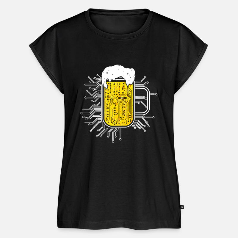 Computer Chip Beer Nerd CPU Computer Scientist Funny - Women’s Premium Organic Top - black