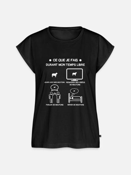 Freizeit Schaf Geschenk - Frauen Premium Bio Top - Schwarz