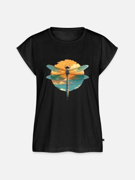 Libellen Libelle - Frauen Premium Bio Top - Schwarz