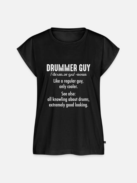 Drummer Guy Definition Drumming Drum - Frauen Premium Bio Top - Schwarz