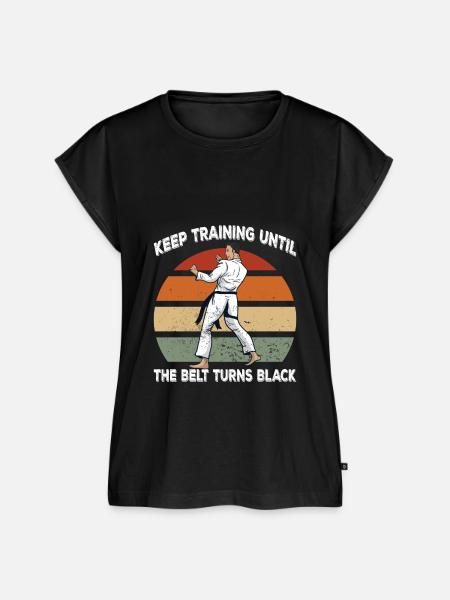 Schwarzer Gürtel Kampfsport - Frauen Premium Bio Top - Schwarz
