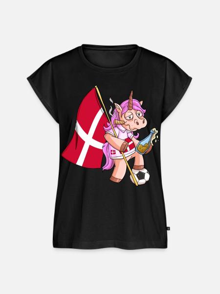Dänisches Party Einhorn - Frauen Premium Bio Top - Schwarz