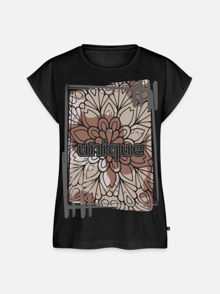 Einzigartige Brown Camouflage Mandala - Frauen Premium Bio Top - Schwarz