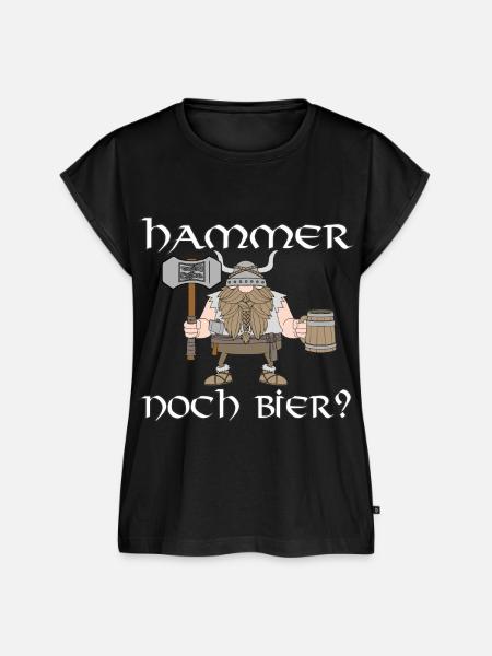 Hammer noch Bier - Frauen Premium Bio Top - Schwarz